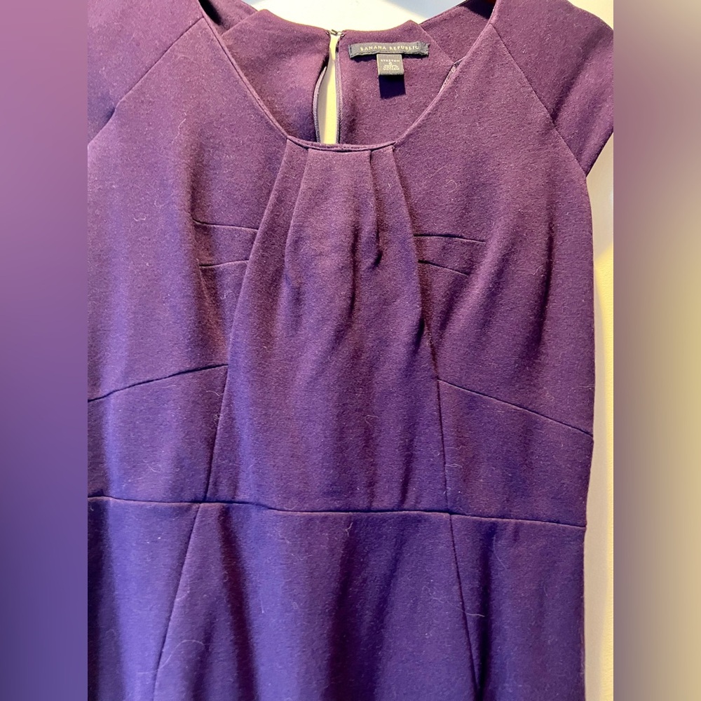 Banana Republic size 6 cap sleeve stretch sheath dress plum purple